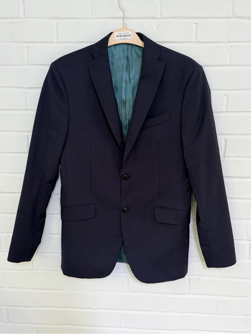 Zara Man Navy Blazer Teal Lining Size 40